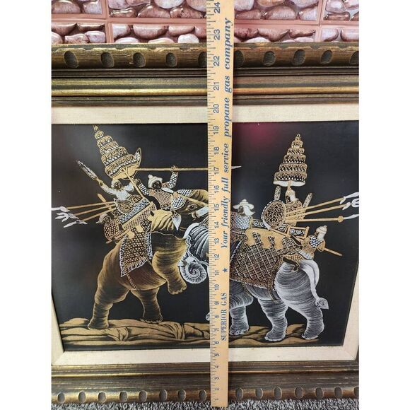 Vintage Framed Thai Silk Painting - Picture 7 of 8